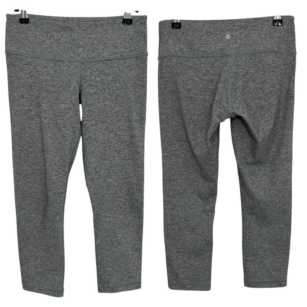 Lululemon Wunder Under 23” Crop Leggings Sz 6 Light Grey Cropped Pants VGUC